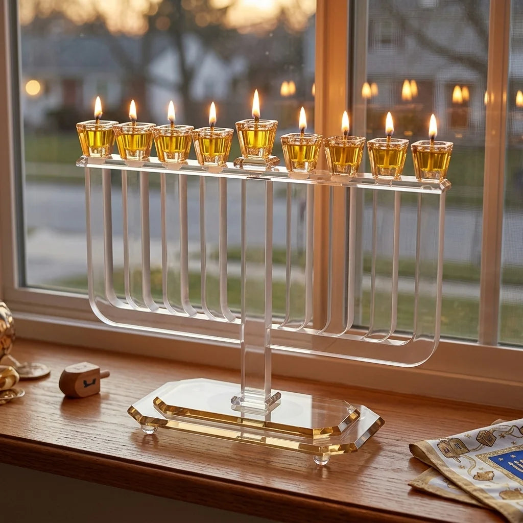 Crystal Elegant Menorah 29x30 cm