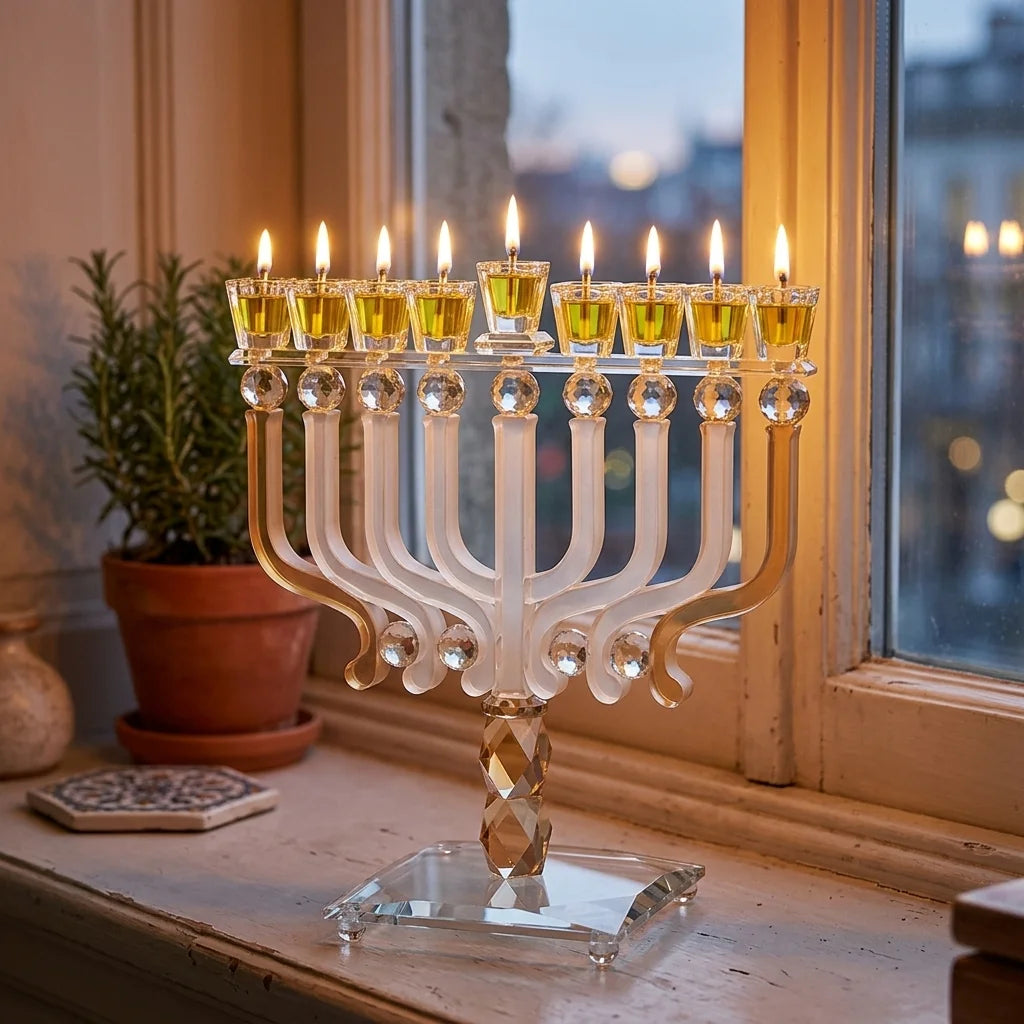 Crystal Elegant Hanukkiah 30x36 cm