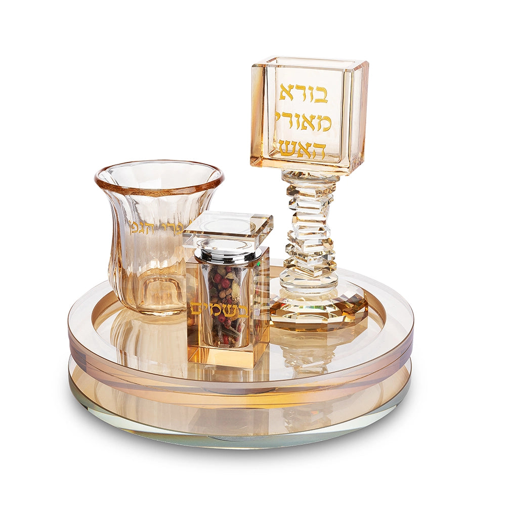 Crystal Havdala Set 20 cm - Gold