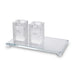 Set of Crystal Elegant Candlesticks and tray 23x13 cm