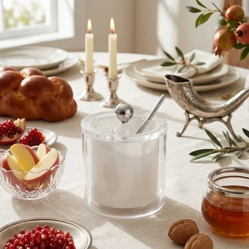 Lucite Honey Dish 9.5 cm- Silver Color