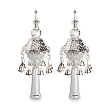 Pair of Rimonim for H'aftara 26 cm- Silver Plated
