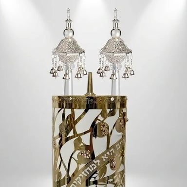 Pair of Rimonim for H'aftara 26 cm- Silver Plated