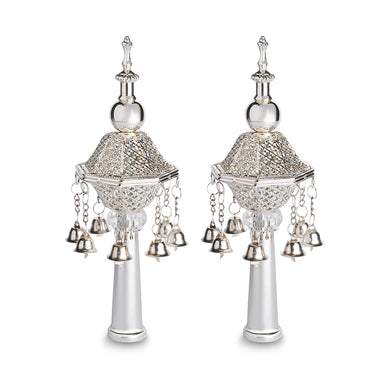 Pair of Rimonim for H'aftara 26 cm- Silver Plated