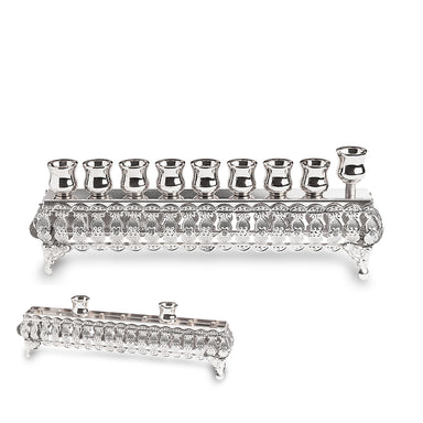 Flip Top Metal Menorah 10*28 cm - Silver Finish