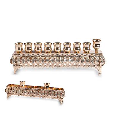 Flip Top Metal Menorah 10*28 cm - Rose Gold