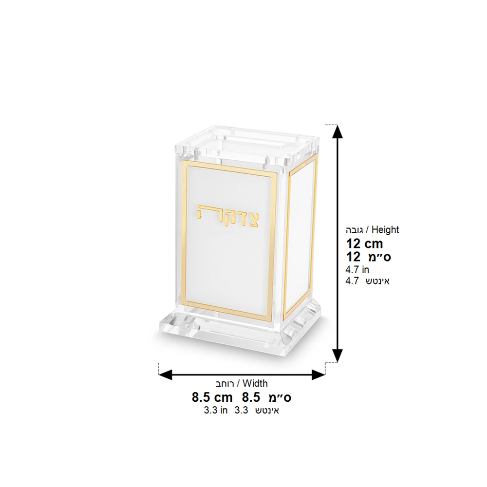 Lucite Tzedakah Box 11.5cm