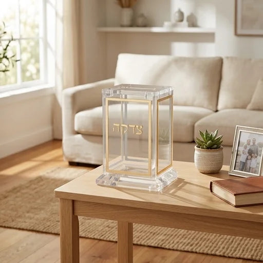 Lucite Tzedakah Box 11.5cm