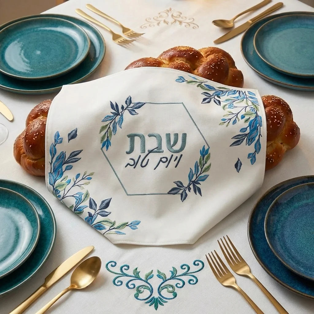 Leatherette Challah Cover 45*55 cm - with Embroidery
