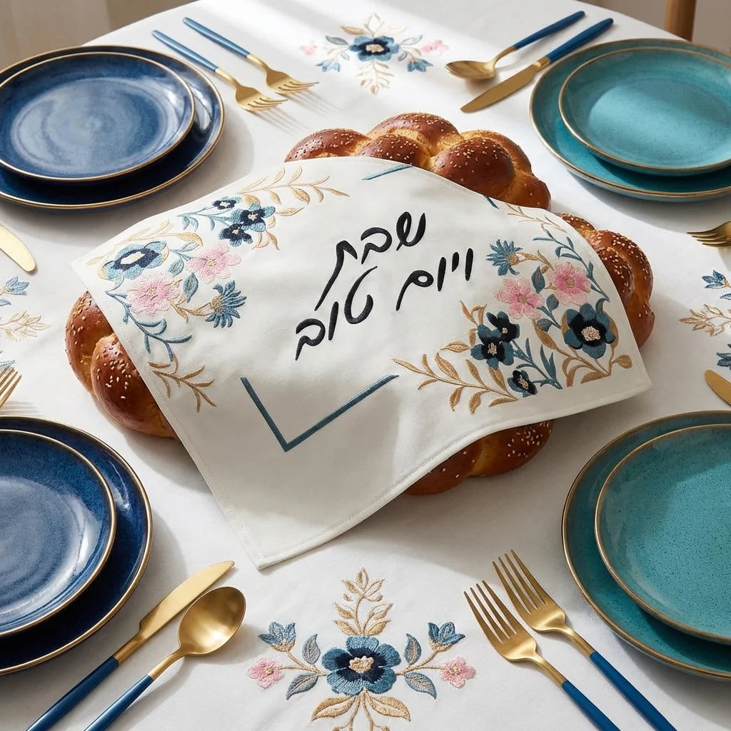 Leatherette Challah Cover 45*55 cm - with Embroidery