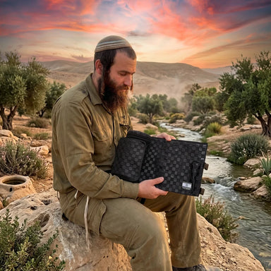 Leather- Like Thermal Tefillin & Tallit Protector Container "Tik-taf" 22 cm- Black