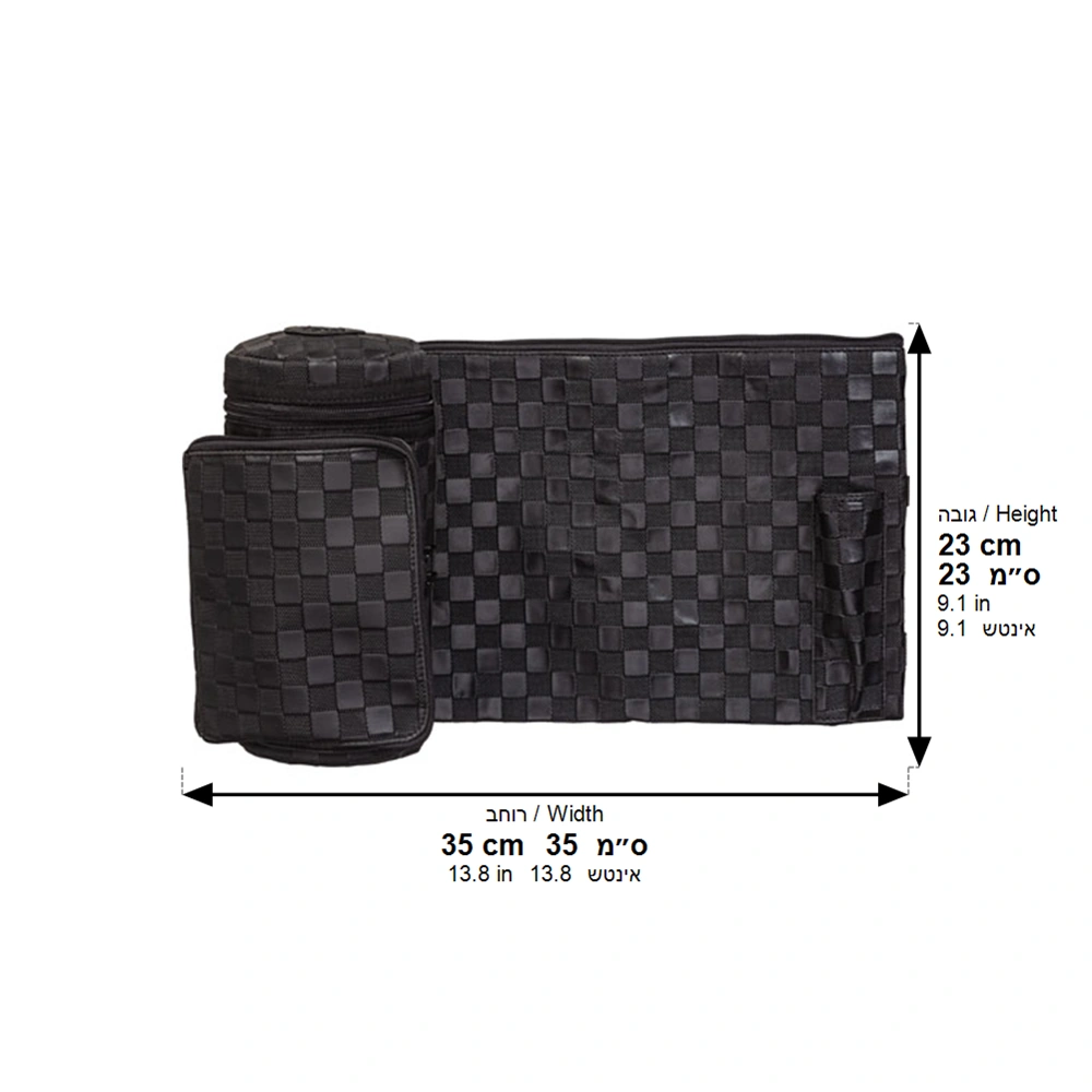 Leather- Like Thermal Tefillin & Tallit Protector Container "Tik-taf" 22 cm- Black