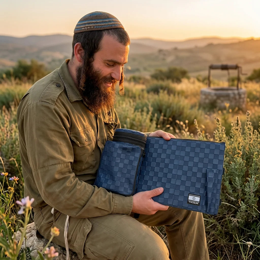 Leather- Like Thermal Tefillin & Tallit Protector Container "Tik-taf" 22 cm- Blue