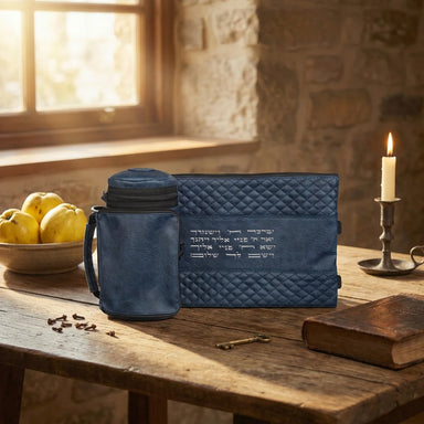 Leather- Like Thermal Tefillin & Tallit Protector Container "Tik-taf" 22 cm- Blue