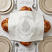 Leatherette Challah Cover 54x45 cm - Silver, White, with Silver Embroidery