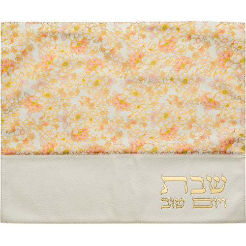 Leatherette Challah Cover 55*45cm - White, Pink