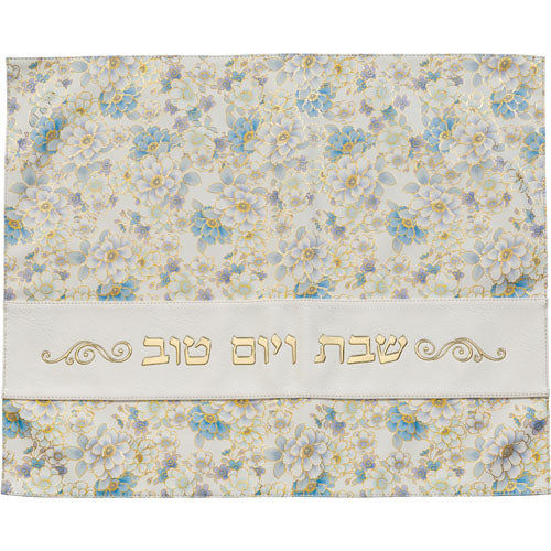 Leatherette Challah Cover 55*45cm - White, Blue
