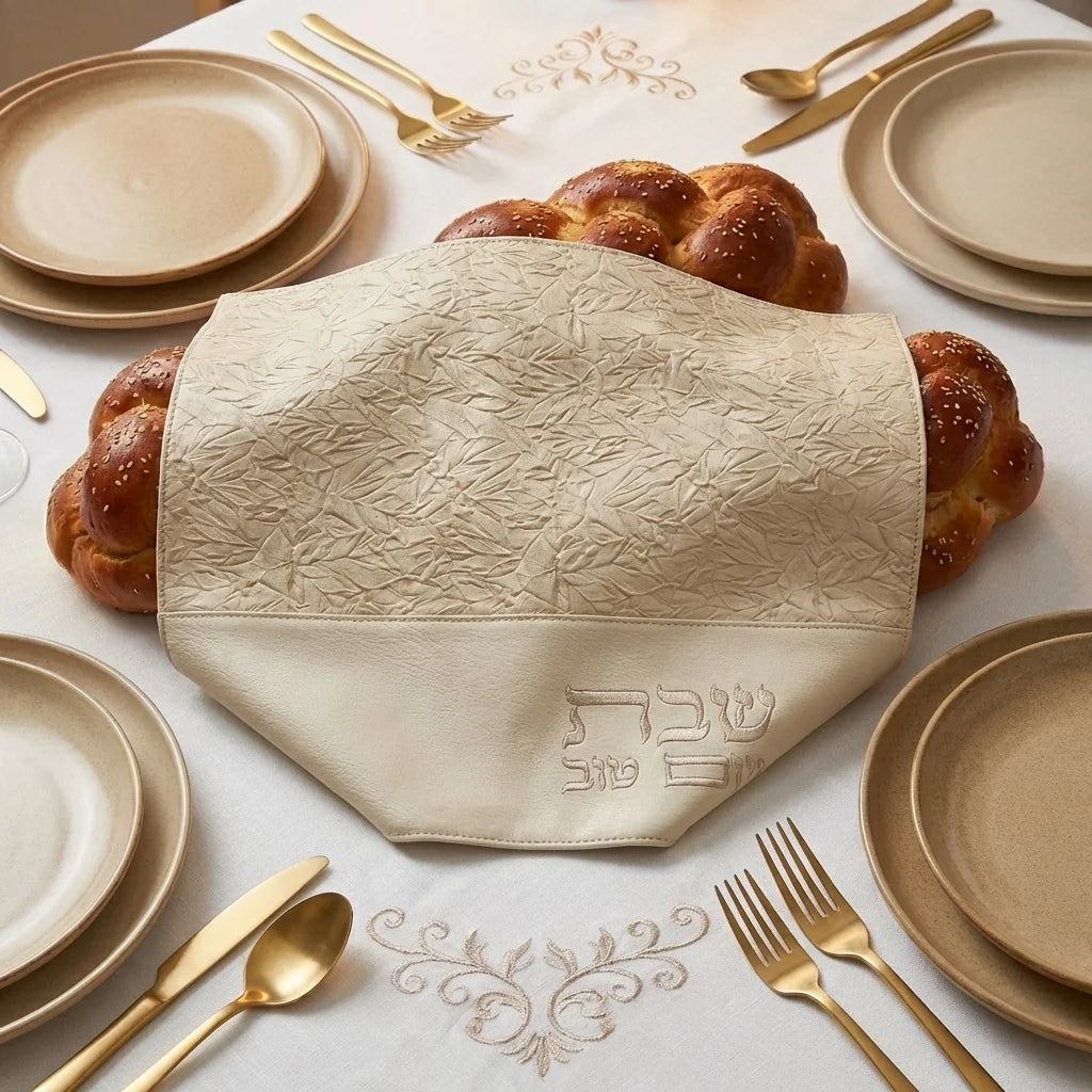 Leatherette Challah Cover 55*45cm - White