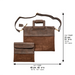Leatherette Fabric Talit & Tefilin Set 38*31 cm - Brown, with Embroidery