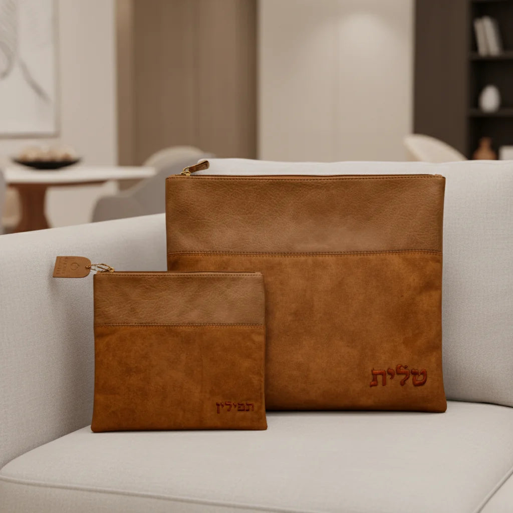 Leatherette Talit - Tefilin Set 36*29 cm