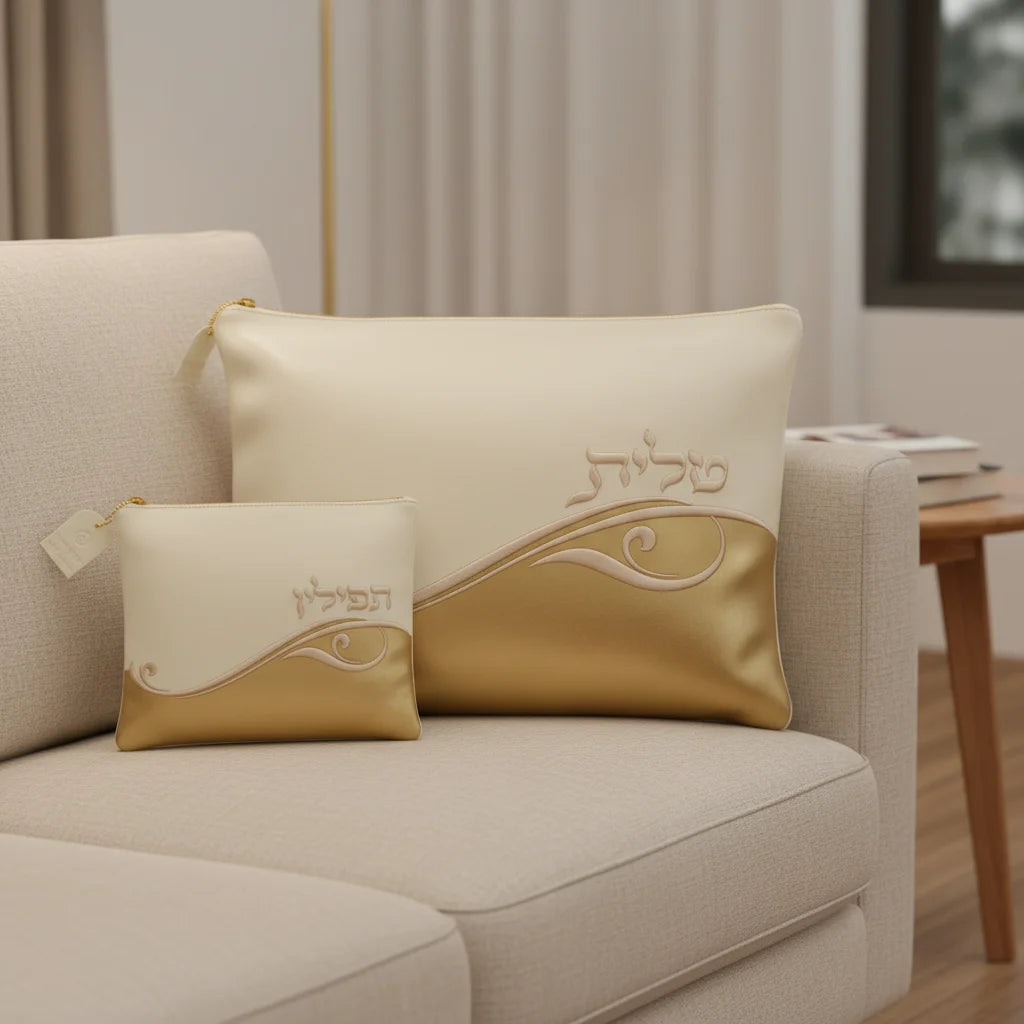 Leatherette Talit - Tefilin Set 36*29 cm - with Embroidery