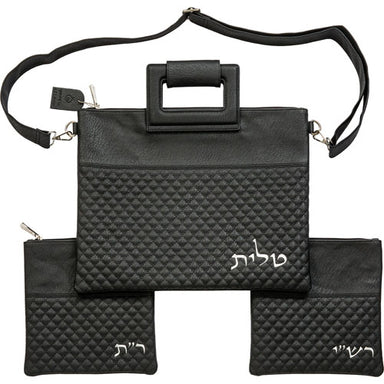 Leatherette Talit - Tefilin set with handles 40*34 cm