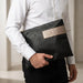 Leatherette Tallit - Tefillin Set 38*29.5 cm - Black