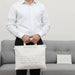 Leatherette Tallit & Tefillin Set 38*33 cm - White
