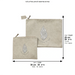 Leatherette Tallit - Tefillin Set 36*29 cm with Embossed Logo - Silver, with Silver Embroidery