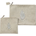 Leatherette Tallit - Tefillin Set 36*29 cm with Embossed Logo - Silver, with Silver Embroidery