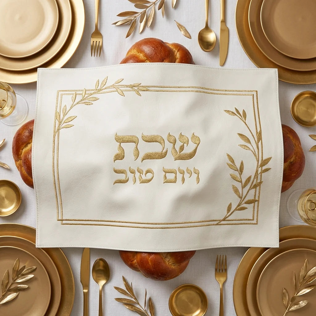 Leatherette Challah Cover 55*45cm - White