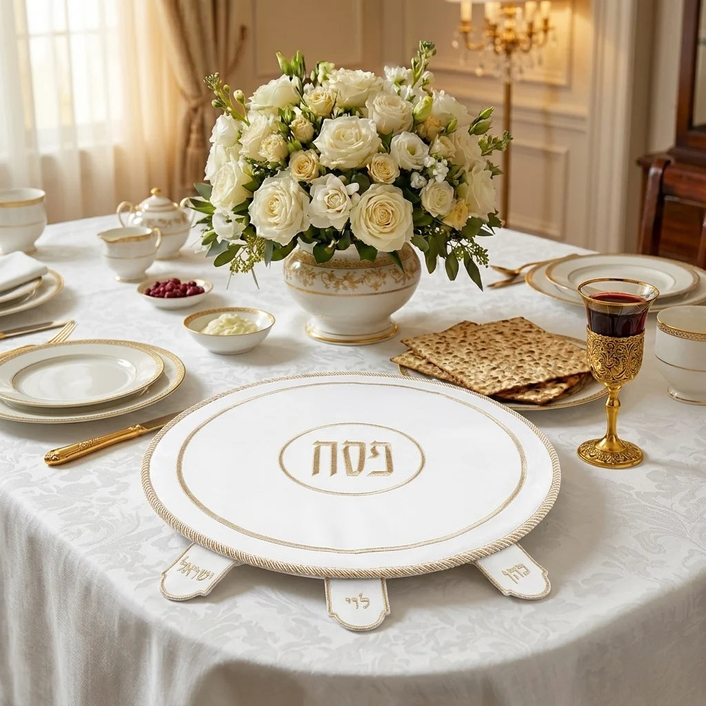 Satin Passover Cover w/ Embroidery