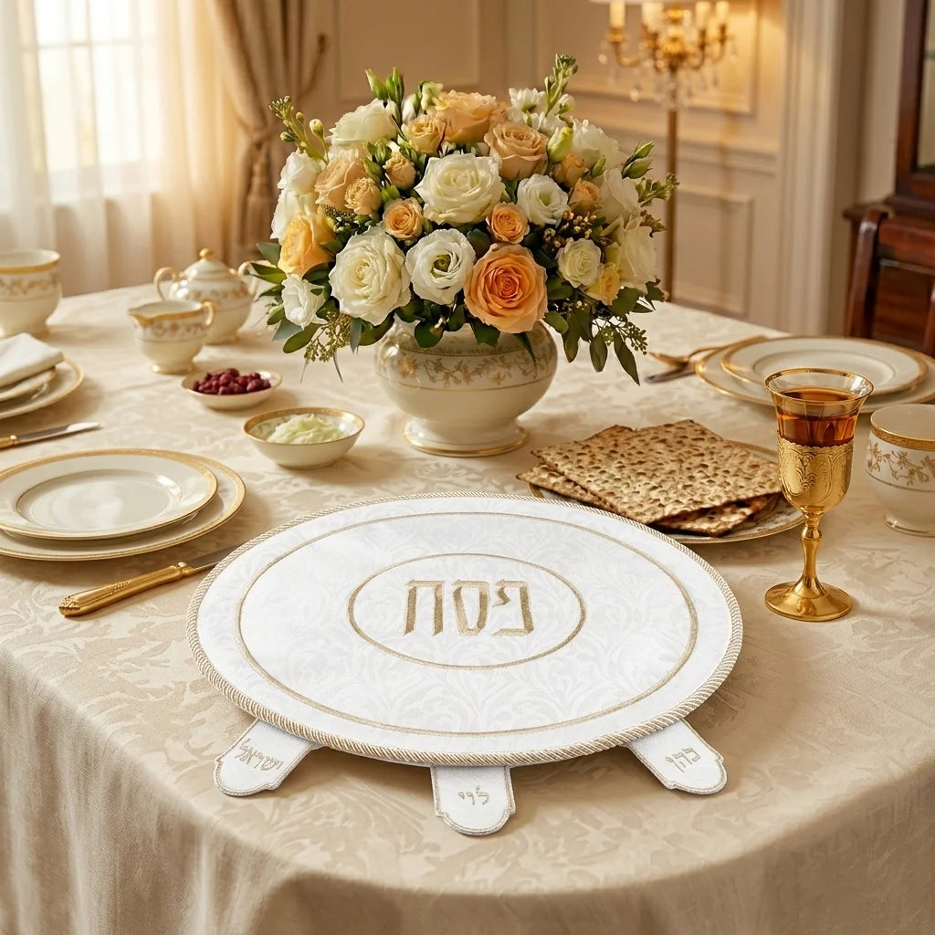 Brockett Passover Cover 45 cm, with Embroidery - Gold