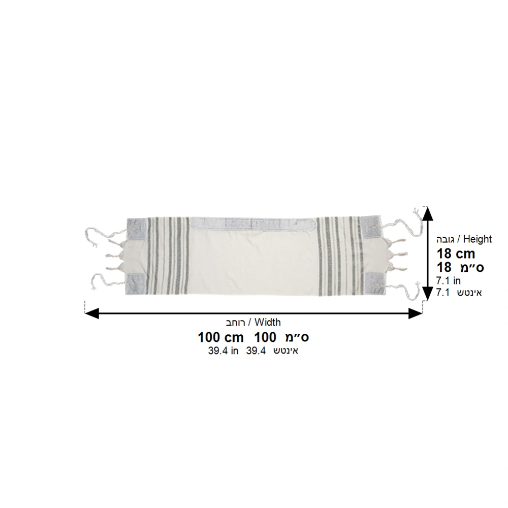 Fabric Scarf 30*105 cm - Silver Stripes