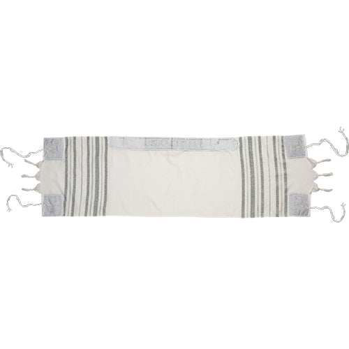 Fabric Scarf 30*105 cm - Silver Stripes