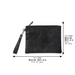 Leatherette Tefilin Clutch Bag with Embossed Logo 26.5x20.5cm - Black Snake-skin