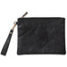 Leatherette Tefilin Clutch Bag with Embossed Logo 26.5x20.5cm - Black Snake-skin
