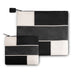 Faux Leather Tallit Tefillin Set 36x34 cm, Black Gray and White
