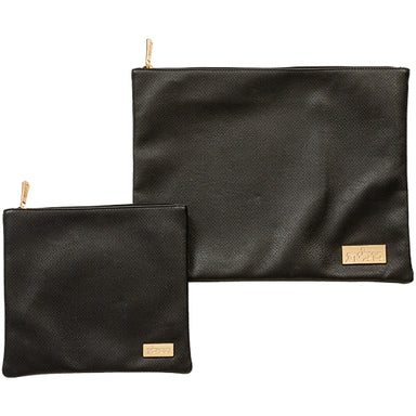 Leatherette Tallit - Tefillin Set 38*29.5 cm - Black