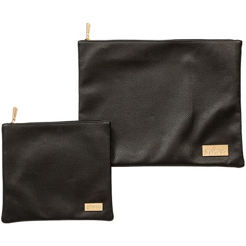 Leatherette Tallit - Tefillin Set 38*29.5 cm - Black