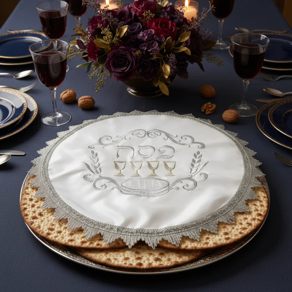 Satin Passover Cover 47 cm, with Embroidery Pvc Packaging