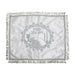 Satin Challah Cover with Round Silver & Gold Embroidery 48x58 cm - White