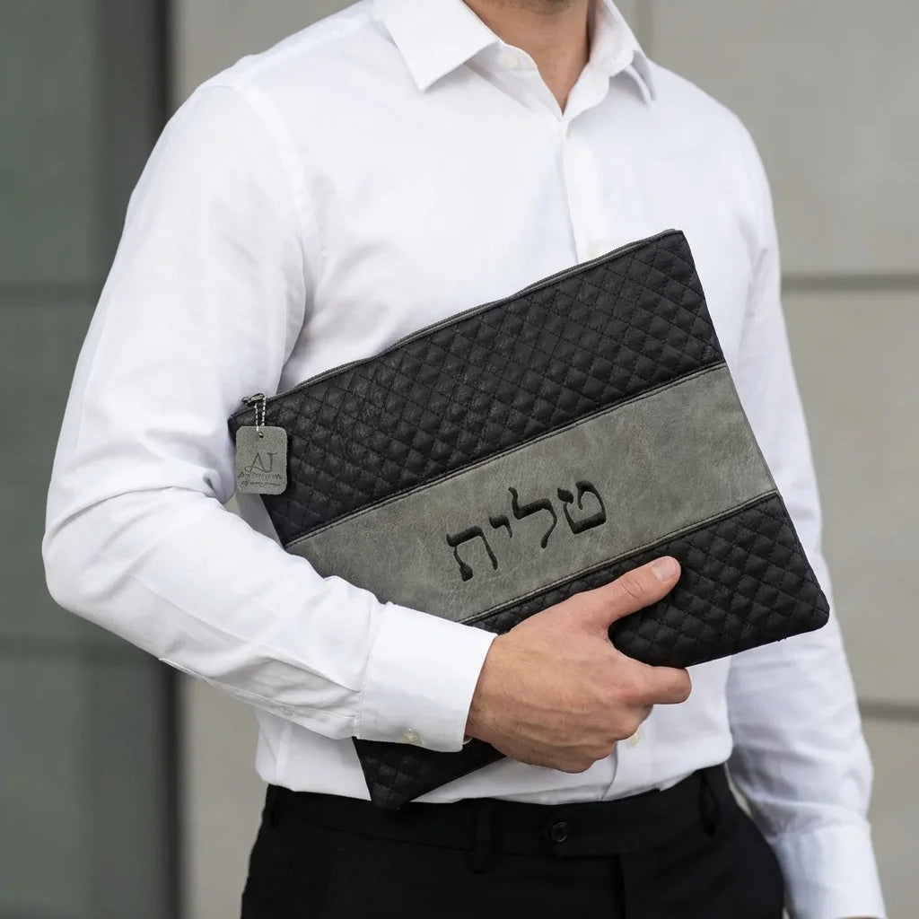 Leatherette Tallit - Tefillin Set 36*29 cm with Embroidery