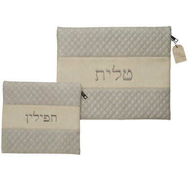 Leatherette Tallit - Tefillin Set 36*29 cm with Embroidery