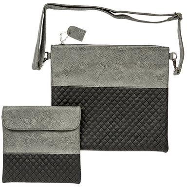 Leatherette Talit & Tefilin Set 38*31 cm - Dark Gray