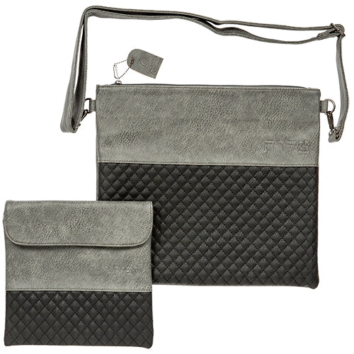 Leatherette Talit & Tefilin Set 38*31 cm - Dark Gray