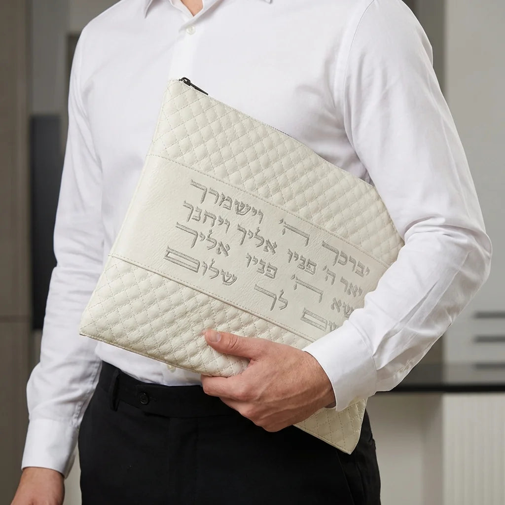 Leatherette Tallit - Tefillin Set 36*29 cm with Embroidery