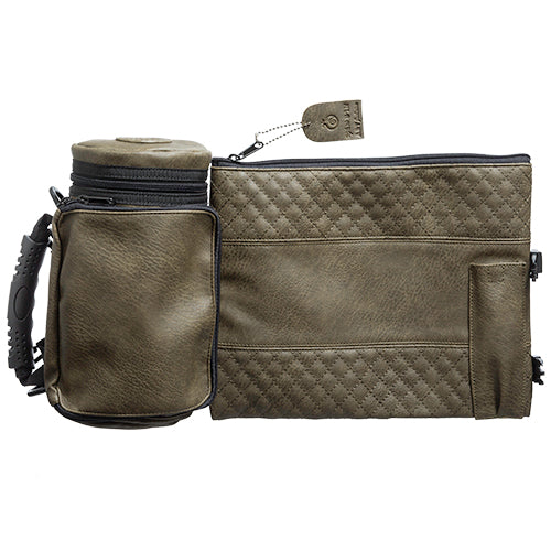 Leatherette Thermal Tefillin & Tallit Protective Case "Tik-taf" 22 cm- Olive Green