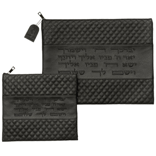 Leatheretteette Tallit - Tefillin Set 36*29 cm with Embroidery