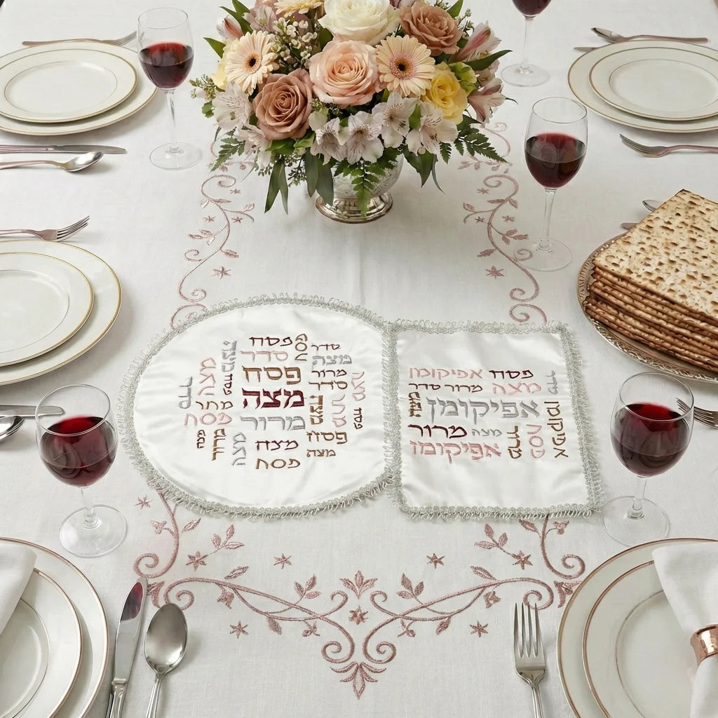 Satin Passover Set: Passover and Afikoman Covers